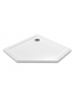 Pentagonal white corner shower tray 90x90x5 cm with a drain in the corner - 2